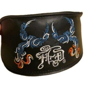 Rare Harley Davidson Soft Clamshell Sunglasses Case Black Embroidered Logo